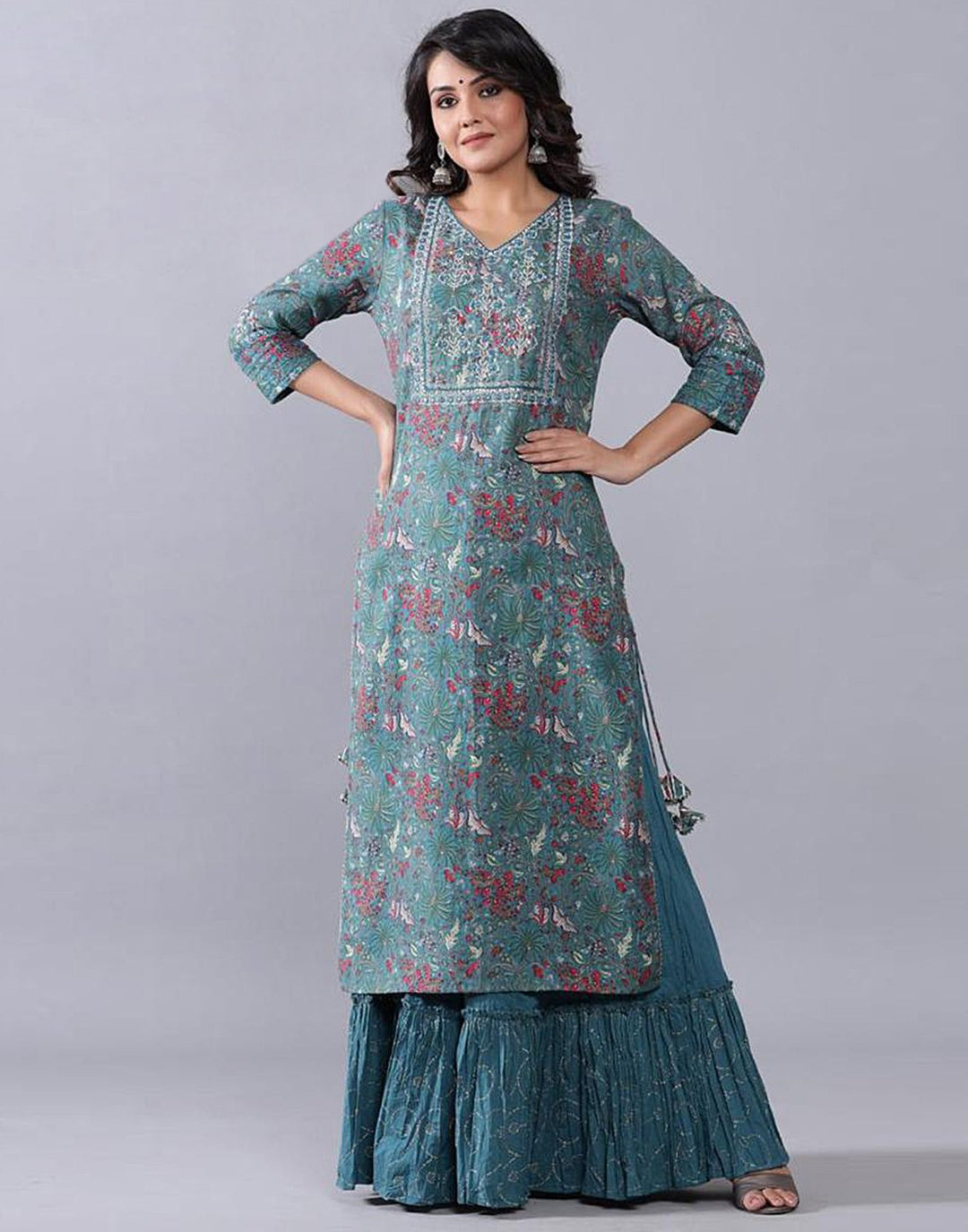 Printed Cotton Kurti with Skirt