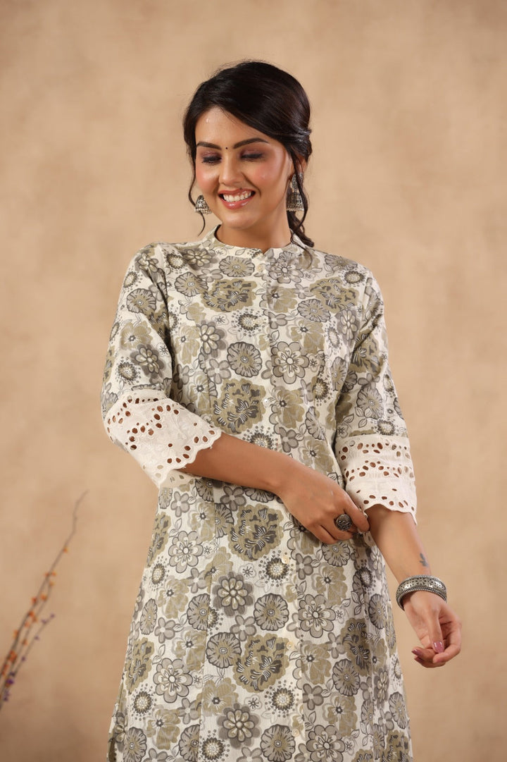 Floral Printed Cotton Kurta