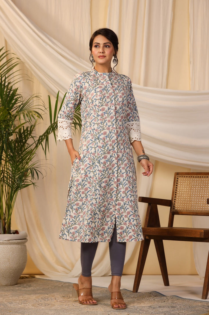 Floral Printed Cotton Kurta