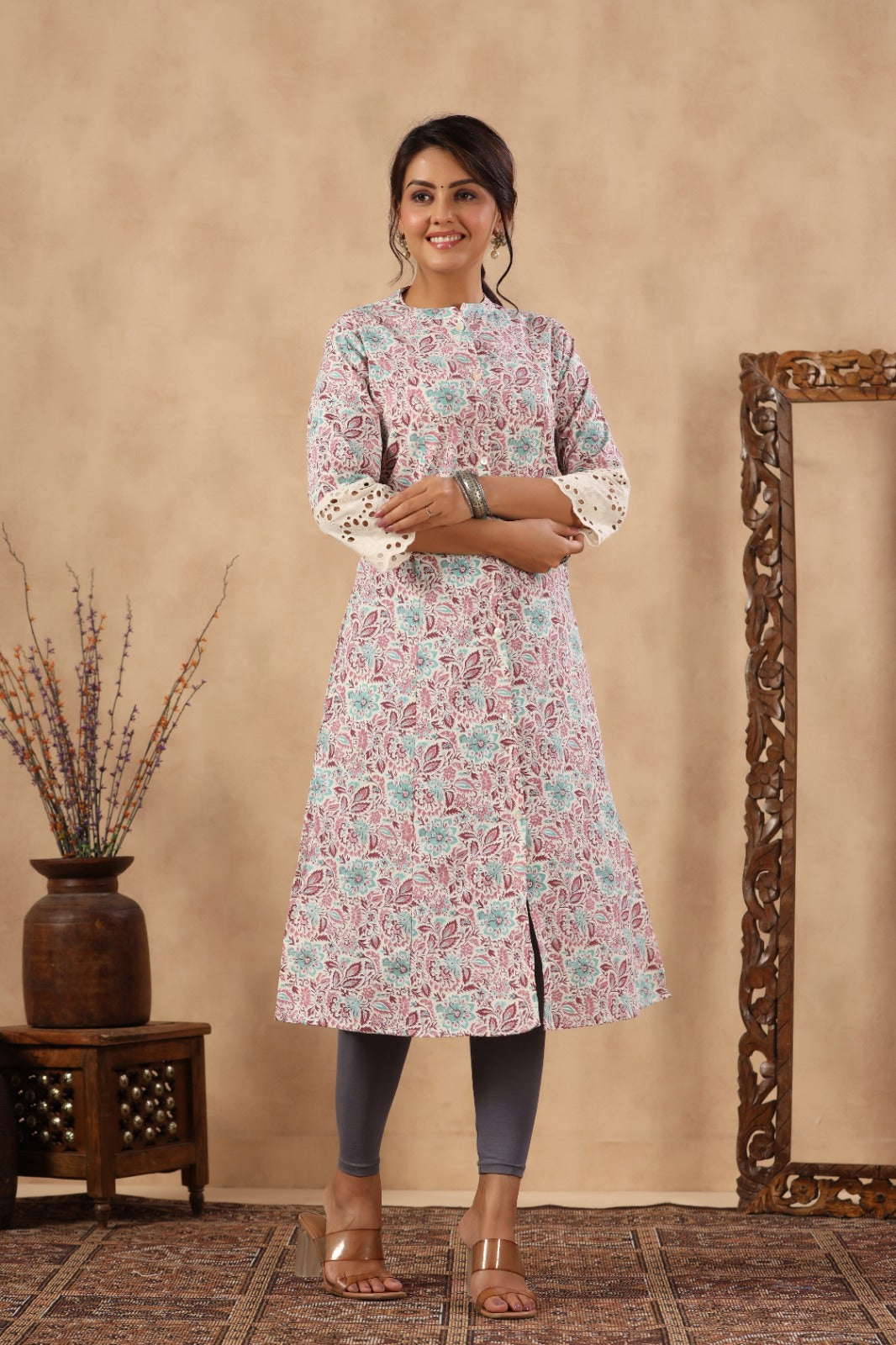 Floral Printed Cotton Kurta