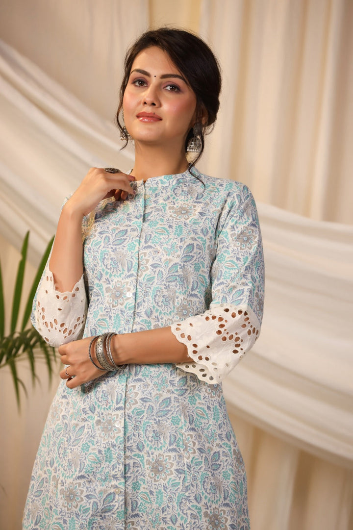 Floral Printed Cotton Kurta