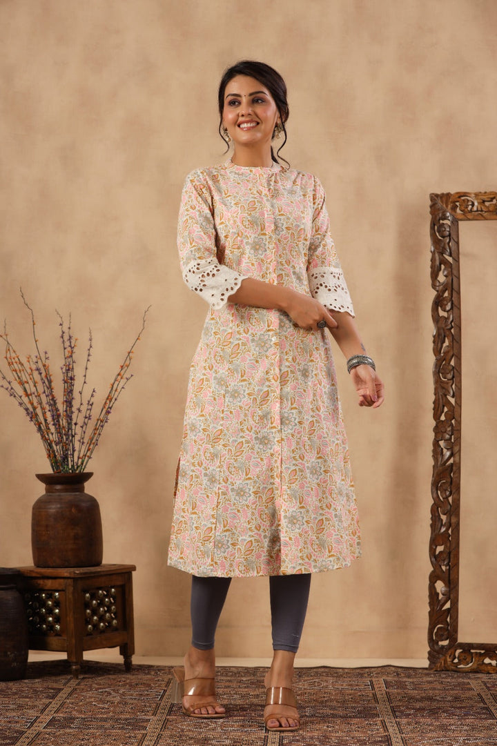 Floral Printed Cotton Kurta