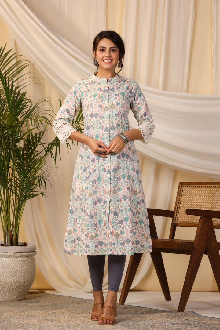 Floral Printed Cotton Kurta