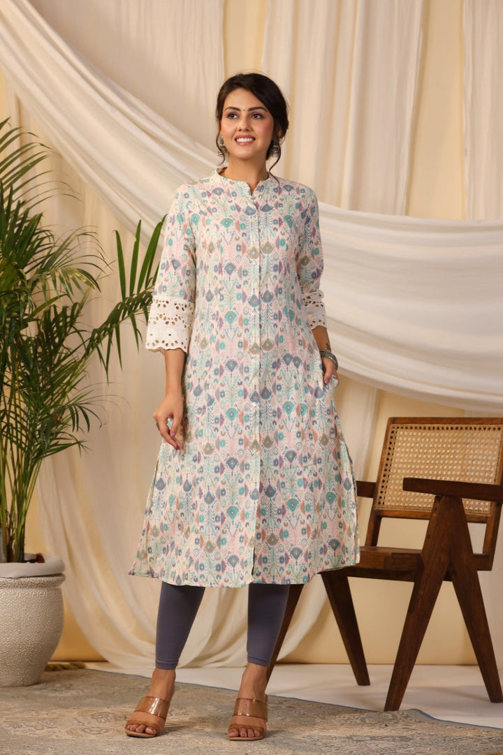 Floral Printed Cotton Kurta