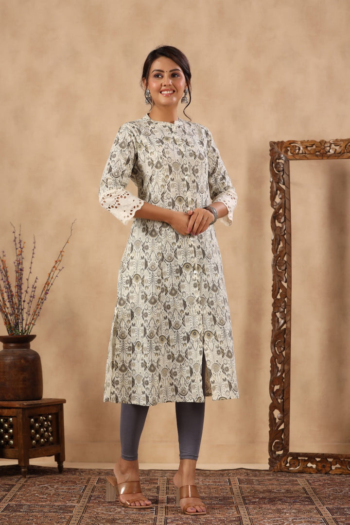 Floral Printed Cotton Kurta