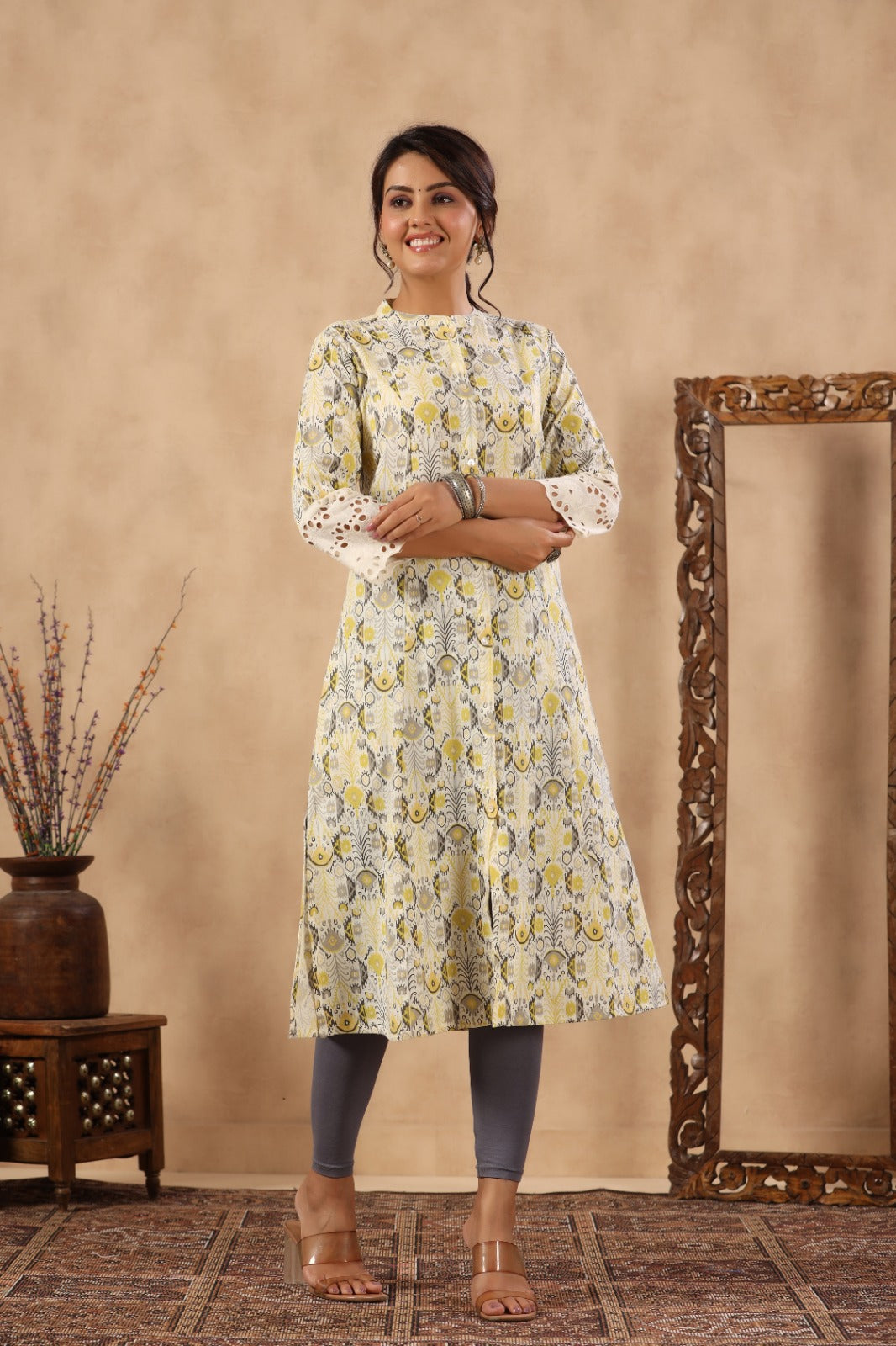 Floral Printed Cotton Kurta