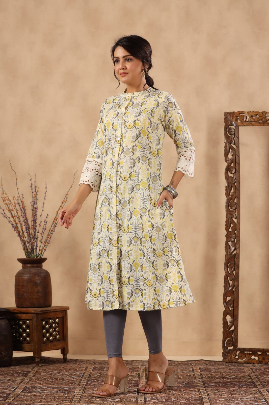 Floral Printed Cotton Kurta