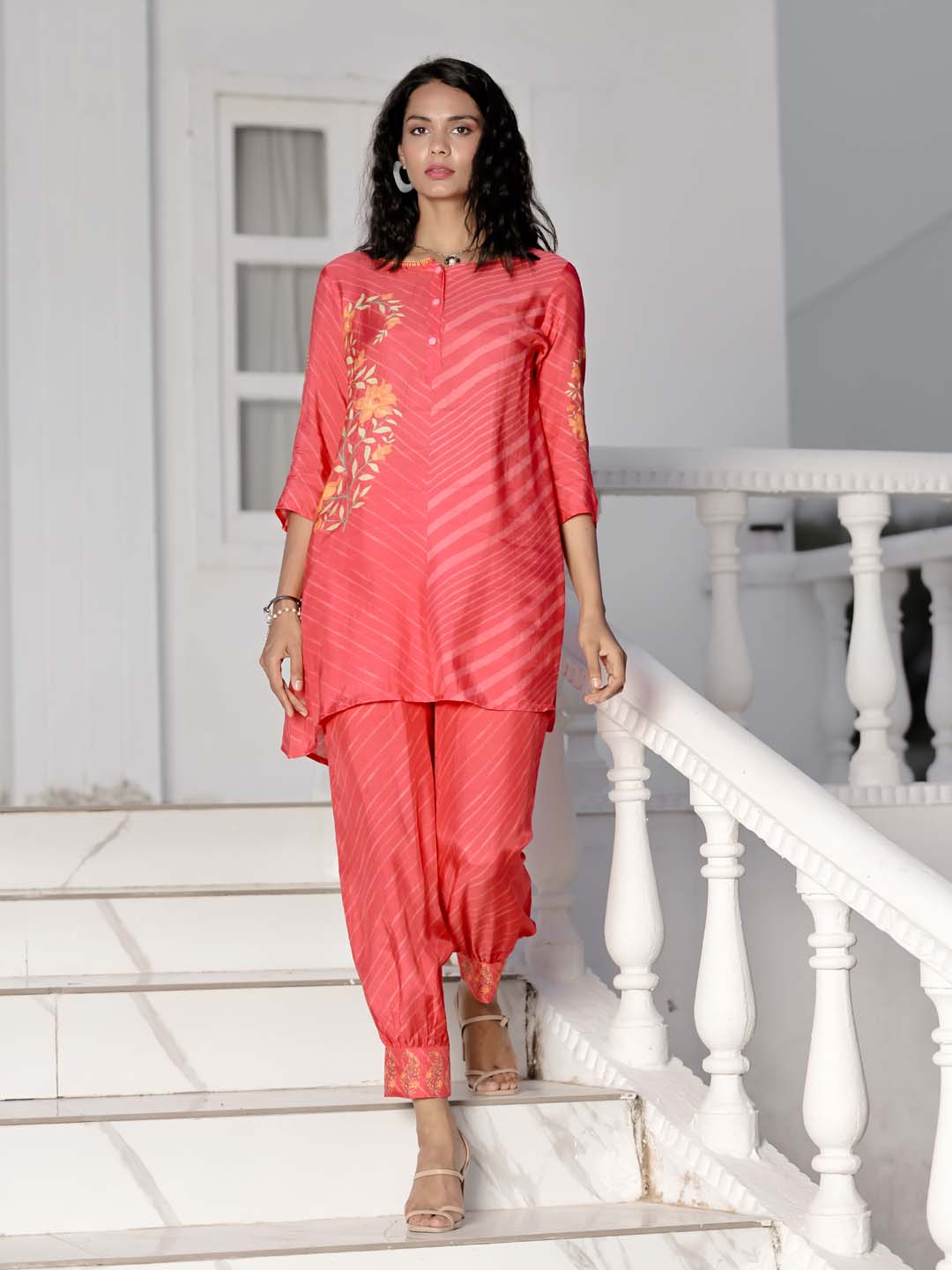 Printed Muslin Kurti With Pants