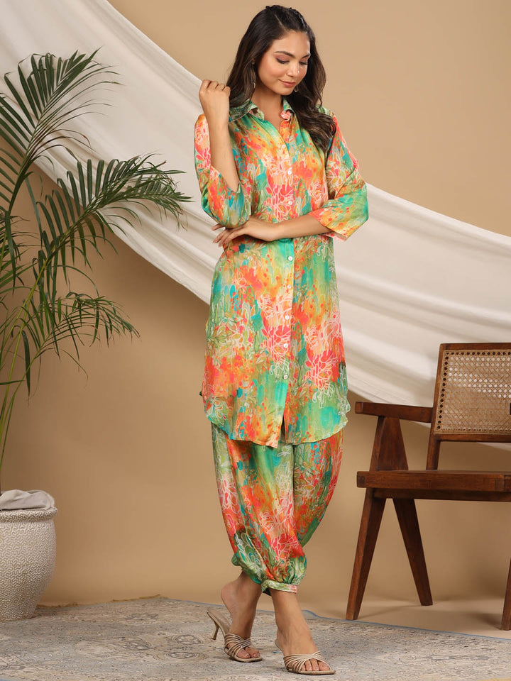 Printed Muslin Kurti With Dhoti Pants