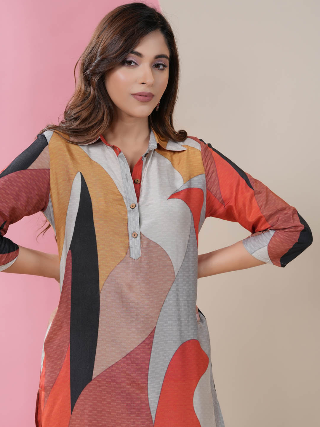 Printed Muslin Kurti With Afgani Pants